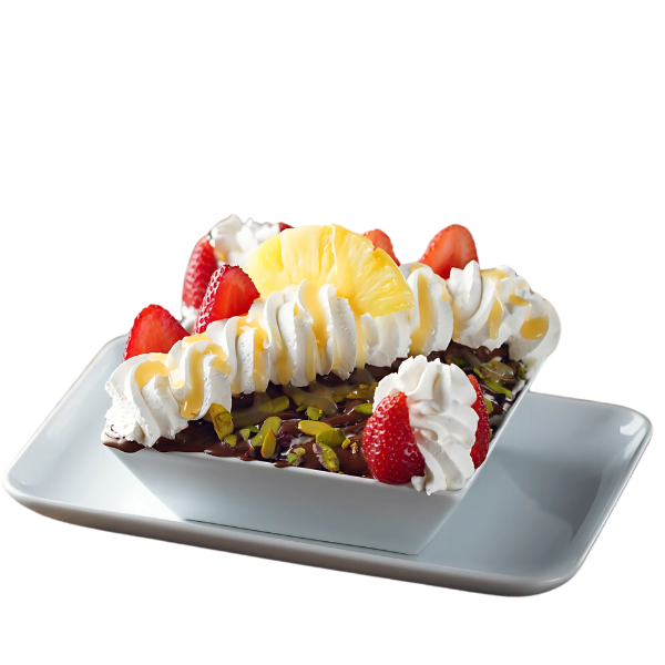 Fruit Salad with Nutella Chocolate and Cream